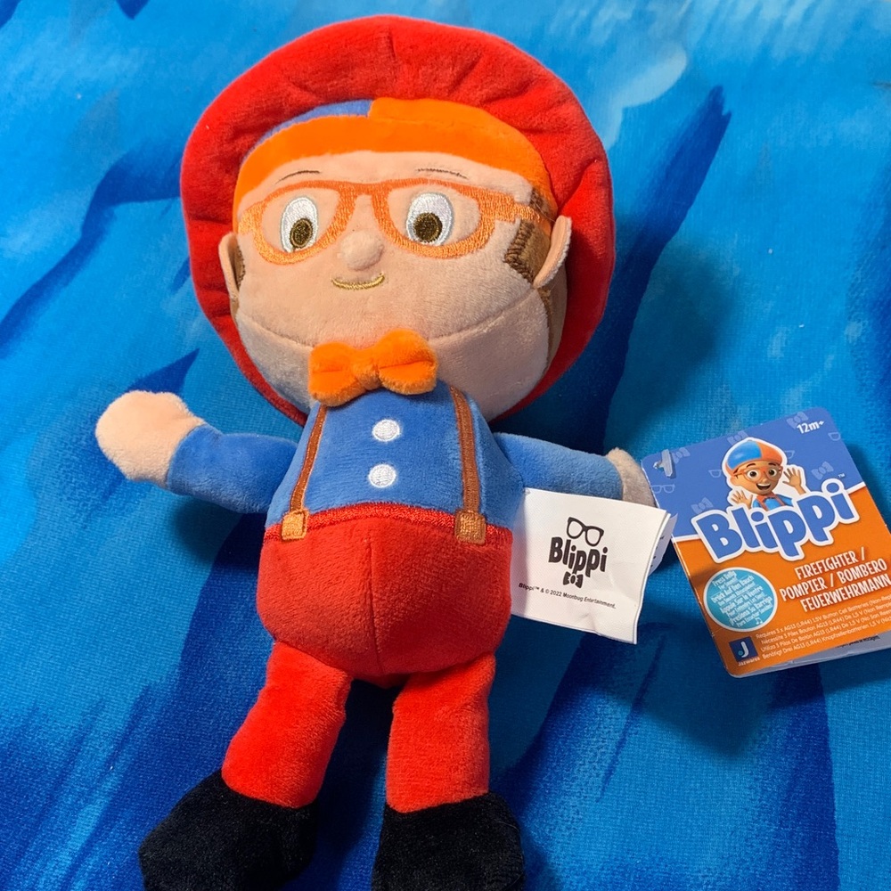 Blippi Firefighter Plush Toy - Red and Blue